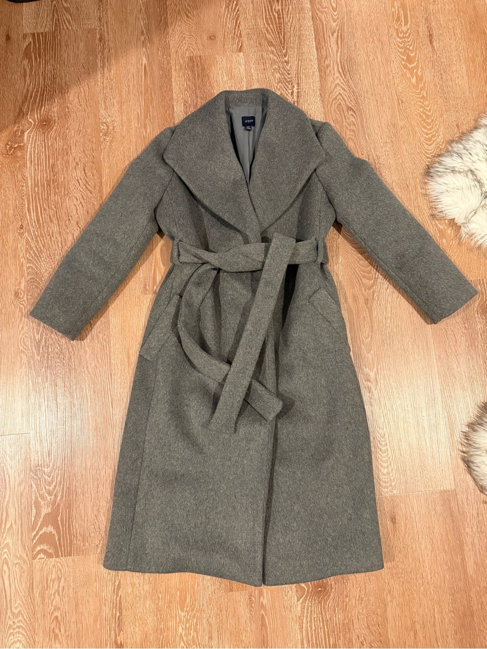 Gray J.Crew Factory wool blend belted wrap coat
size 00P
